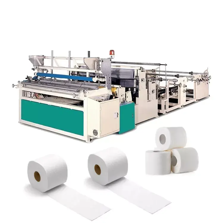 Ligne de Production de rouleaux de papier toilette entièrement automatique, Machine de fabrication de rouleaux de papier toilette