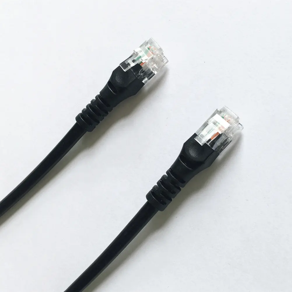 Cansay-cable de puente de teléfono de alta velocidad, Cable de Internet, módem, 4 conductores, color negro, rj11, 6P4C, 6P6C