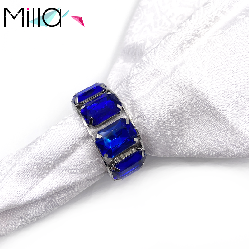 Bague en argent + strass bleu royal