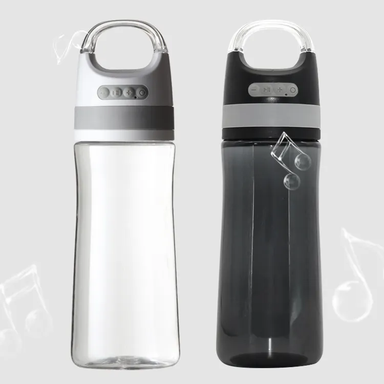 Altavoz de plástico con diseño de botella de agua para Fitness, reproductor de música inalámbrico impermeable, botella de viaje