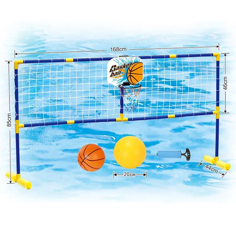Set Mainan Permainan Air 2 Dalam 1, Gol Basket Sepak Bola Air Polo untuk Anak-anak