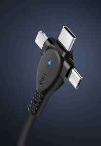 120W 6A USBC急速充電ケーブルTPEデータコードライン3In1マルチUSBタイプCマイクロUSB充電ケーブルiPhone15Android用 - Product Image 3