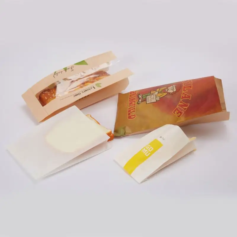 KM saco de embalagem para viagem de frango frito saco de embalagem de donuts à prova de óleo de graxa logotipo personalizado