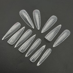 120 adet Stiletto şeffaf formu Sticker parmak uzatma fransız manikür çift sistem kalıp İpucu çift formu Nail İpuçları - Product Image 2