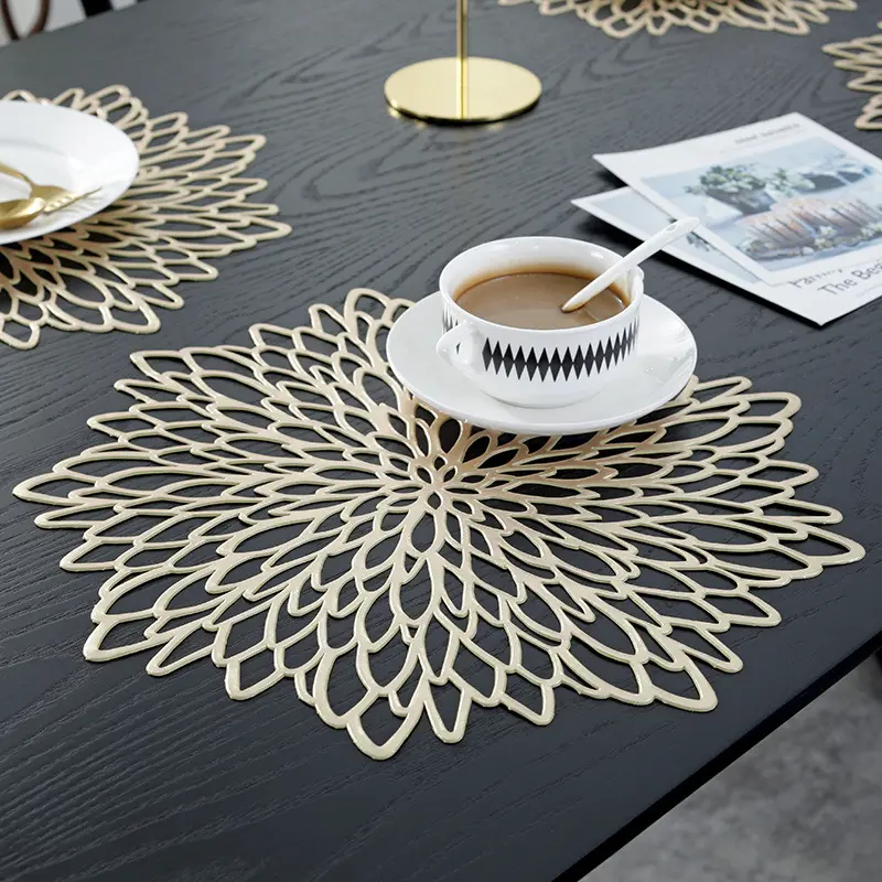 Waterdichte Tafel Placemats Pvc Vinyl Bloem Pads Matten Decoratieve Eettafel Matten Luxe Placemat Voor Keuken Eettafel