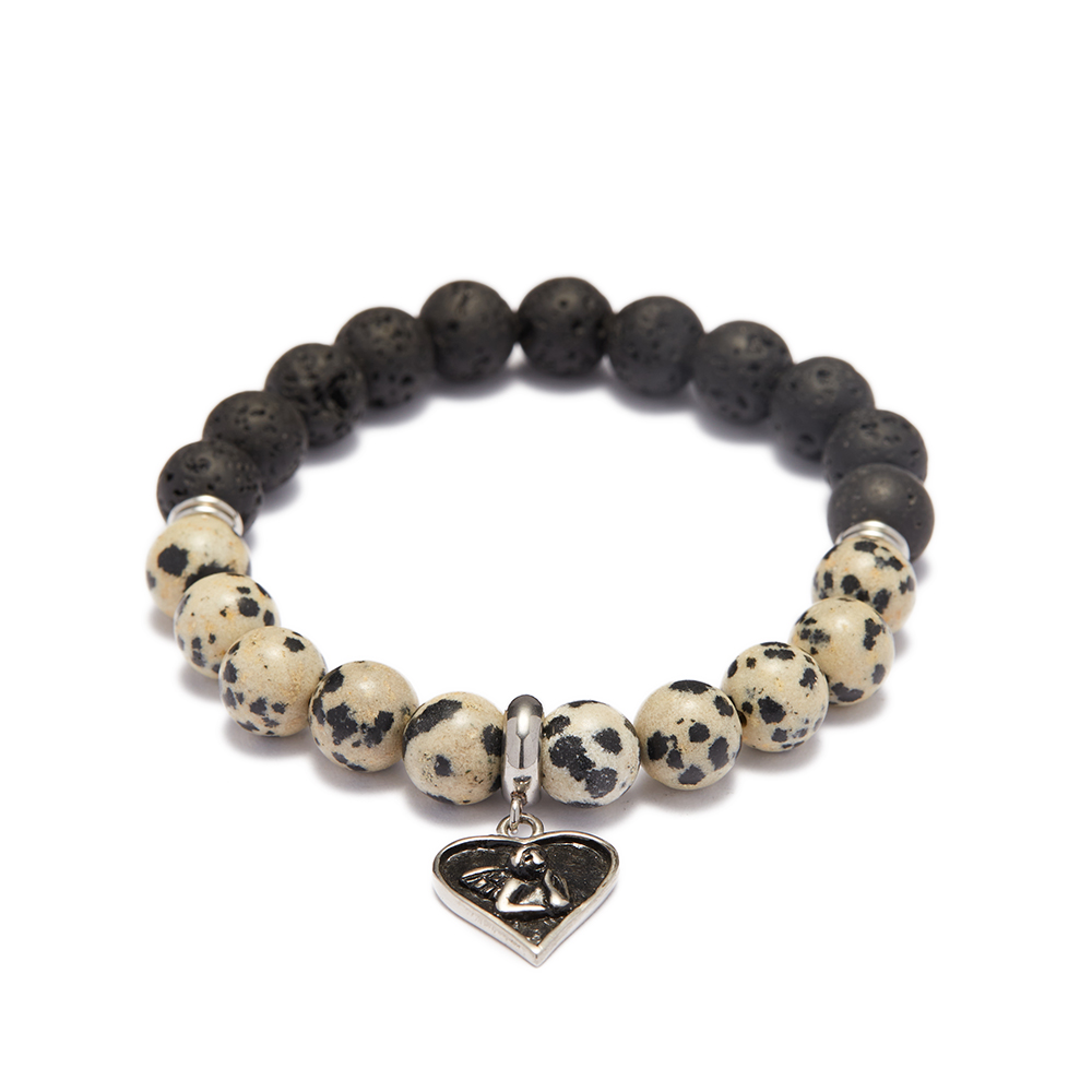 6 8mm lave et jaspe dalmatien