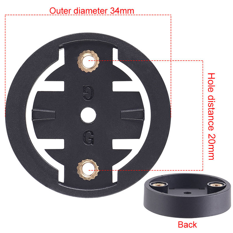 Noir - pour Garmin (avec distance entre les trous de fixation de 22 mm)