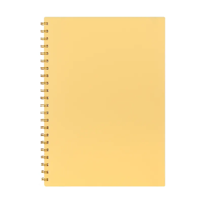Cuaderno espiral de cubierta impermeable, libro de ejercicios personalizado, encuadernación en espiral láctea, diario amarillo, cuadernos escolares para estudiantes