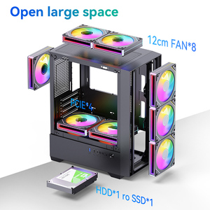 Snowman chơi game PC trường hợp <span class=keywords><strong>ATX</strong></span> giữa tháp với Tempered Glass RGB người hâm mộ USB Cổng 3.0 cho chơi game và hiệu suất cao PC xây dựng - Product Image 5