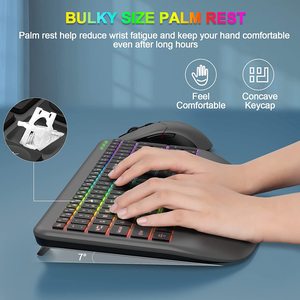 Eyboard e ireless, Ombo con 7 Colors acklit, Rist Rest, 2,4G recargable - Product Image 4