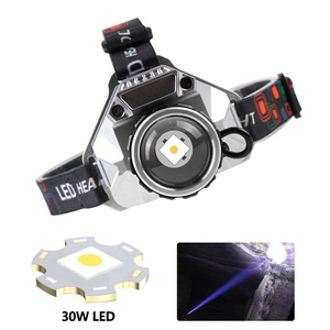 Sensor de movimiento faro USB Zoom giratorio rojo azul luz blanca láser 30W LED lado COB faro 6 modos linterna de cabeza de inducción - Product Image 6