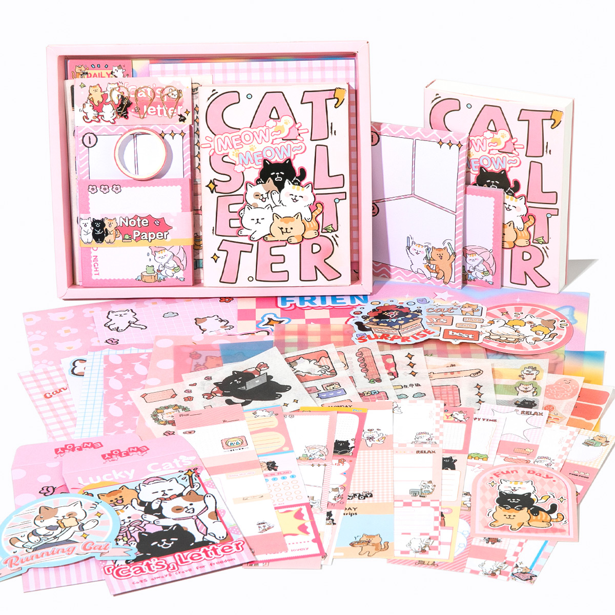 Carta de gato rosa