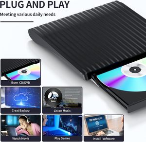 高速数据传输USB 3.0便携式光盘RW刻录机9.5毫米超薄DVD光盘刻录机外置DVD光驱 - Product Image 5