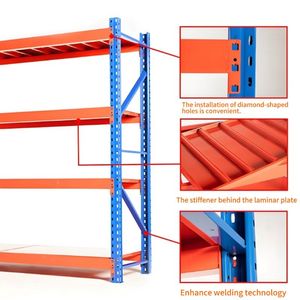 Yüksek kaliteli 4 katmanlı hafif hizmet Longspan Metal depo rafı dayanıklı endüstriyel depolama raf fabrikasının orta depolama çözümü - Product Image 3