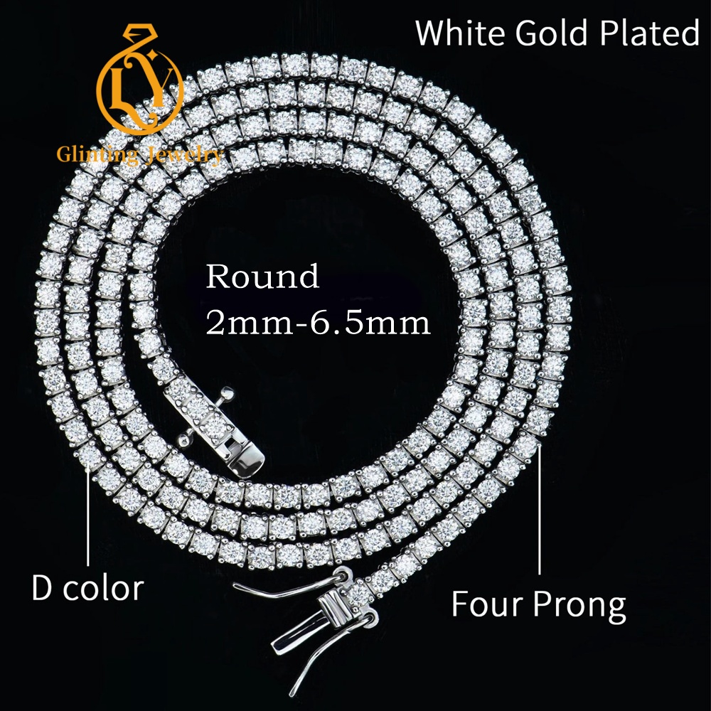 2mm lab grown diamond-Rhodium Plated