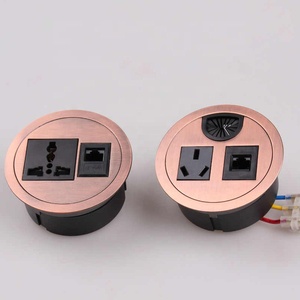 Nuova presa da tavolo presa da tavolo per Computer copertura del foro del cavo da tavolo passacavo per cavi prese Pop-up tre inserti presa di corrente - Product Image 3