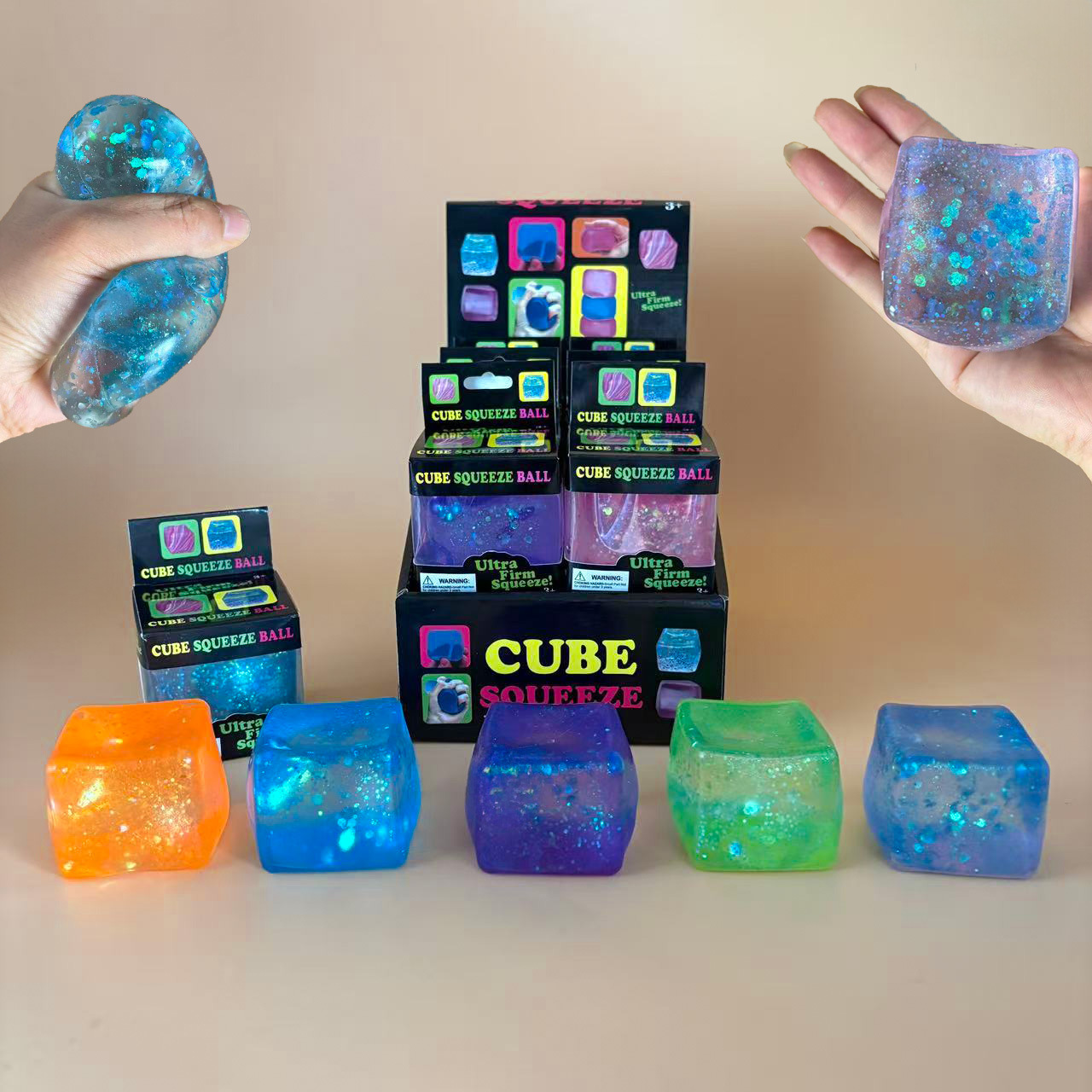 Cube à paillettes assorti