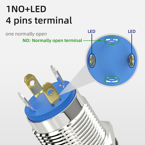 Led rosso interruttore a pulsante illuminato Ip65 pannello di controllo 12 Volt impermeabile in metallo interruttore a pulsante 12mm con testa alta