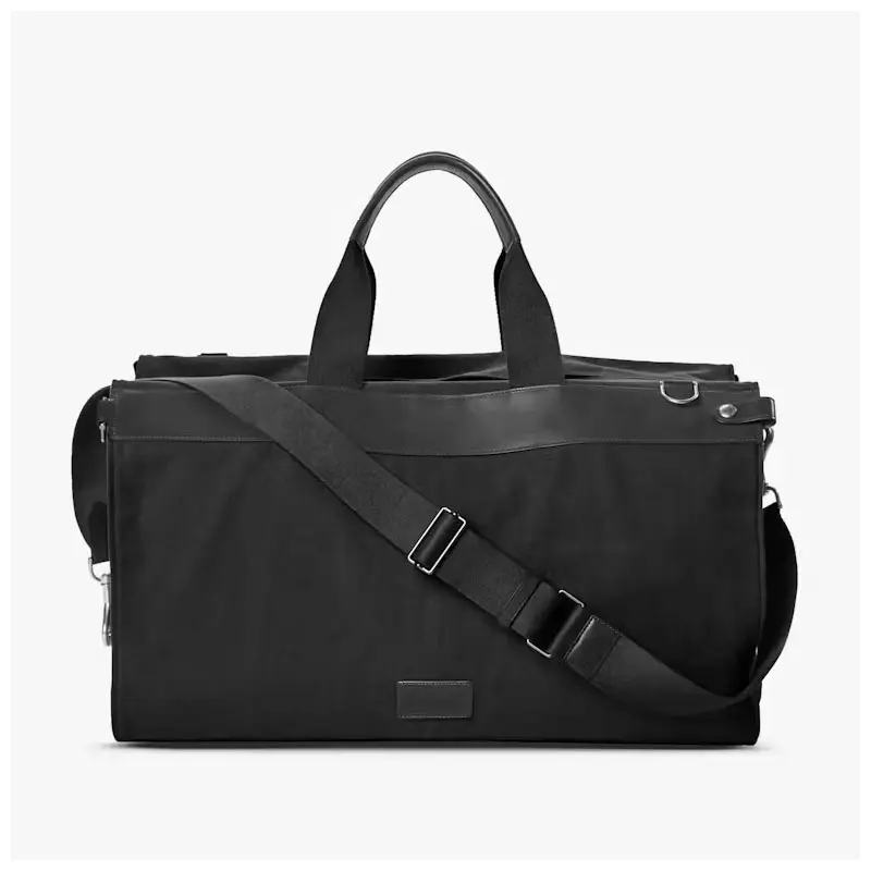 कस्टम पुरुषों के बड़े कैनवास पु चमड़े के बैग वाटरप्रूफ परिधान बैग 2 में 1 फांसी सूटकेस सूट यात्रा बैग