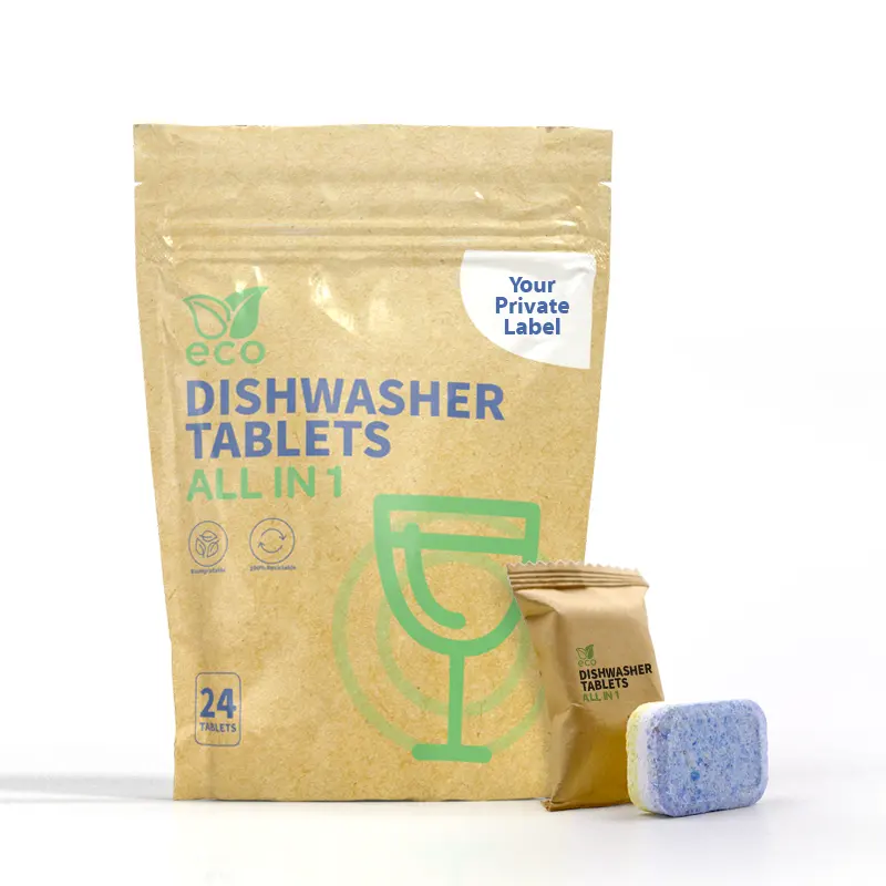 7 in 1 Functions Dishwasher Tablet Eco Formula Dishwasher Capsule Phosphate Free Brand Package