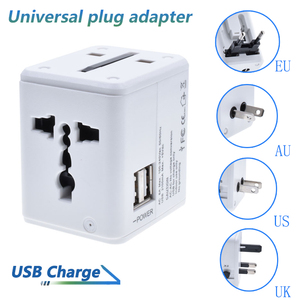 Portable Universal <strong>Multi</strong> Conversion <strong>Socket</strong> Plug Travel Adapter <strong>With</strong> Double <strong>USB</strong> 5V 1A Multifunction All Around the World Plug