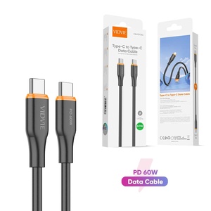 VIDVIE kalın beyaz siyah PD 60W hızlı şarj USB veri transferi kablo USB tip C tipi C - Product Image 1