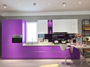 Customized Kitchen Cabinet <strong>Design</strong> Misture-proof PVC High Gloss Wood Kitchen Cabinet Sets Free <strong>3D</strong> <strong>Rendering</strong> <strong>Design</strong> - Product Image 3