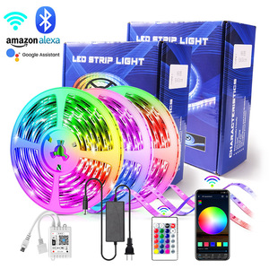 5050 5 м 10 м RGB Светодиодная лента wifi с приложением AC 220 В 110 В цветная зарядка умная Светодиодная лента комплект для kichen шкаф дома - Product Image 2