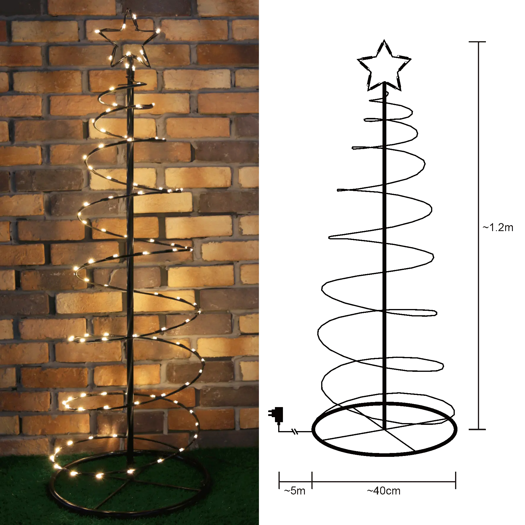 Großhandel Weihnachten im Freien Baum Top Star Spiral Baum Garten Einkaufs zentrum Dekoration Baum Lichter