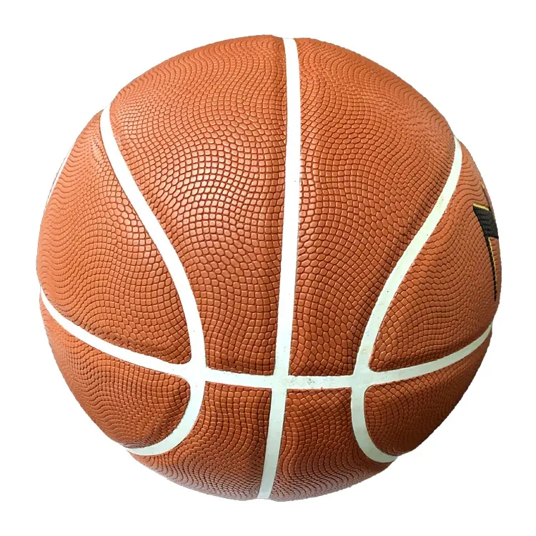 Bola de basquete para exterior e interior, bola de basquete preta de couro pu com umidade personalizada