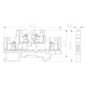 Conector de bloques de terminales de empuje de doble nivel 6,2 MM 500V 32A - Product Image 2