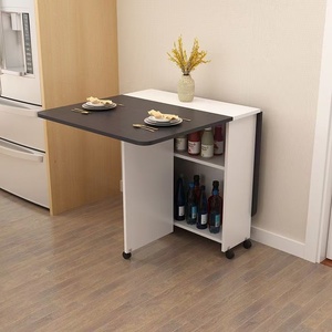 Recién llegado, juego de mesa de comedor multifuncional, muebles de comedor plegables con ruedas, armario de almacenamiento para Cocina - Product Image 3