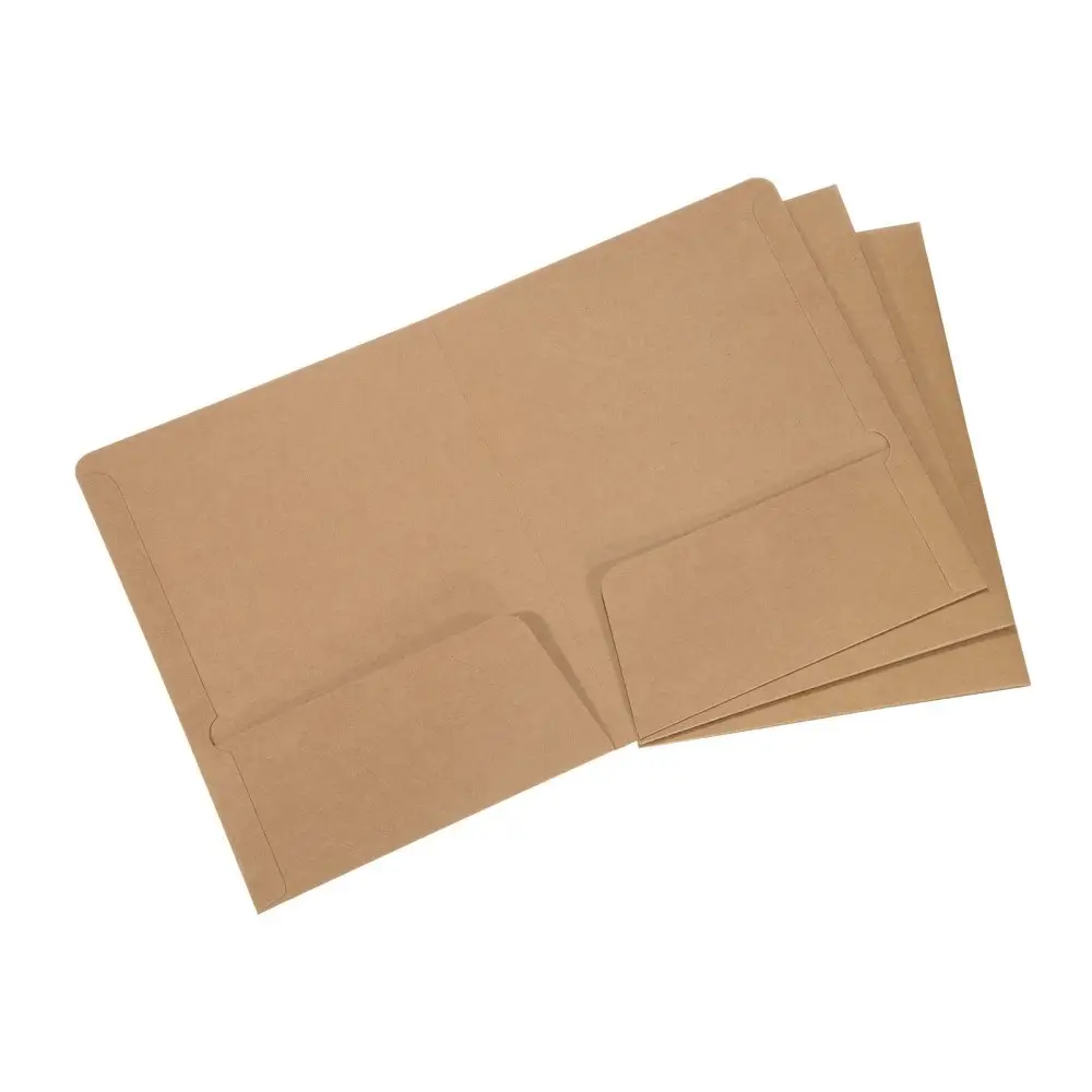 कस्टम लोगो डिजाइन A4/पत्र आकार फ़ाइल कागज व्यापार कार्ड स्लॉट के साथ दो जेब दस्तावेज़ प्रस्तुति फ़ाइल फ़ोल्डर