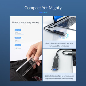 ORICO aracı ücretsiz USB3.1 tip C 10Gbps m2 sata protokolü ngff Ssd harici sabit disk kutusu BM anahtar ngff M.2 ssd shell - Product Image 4