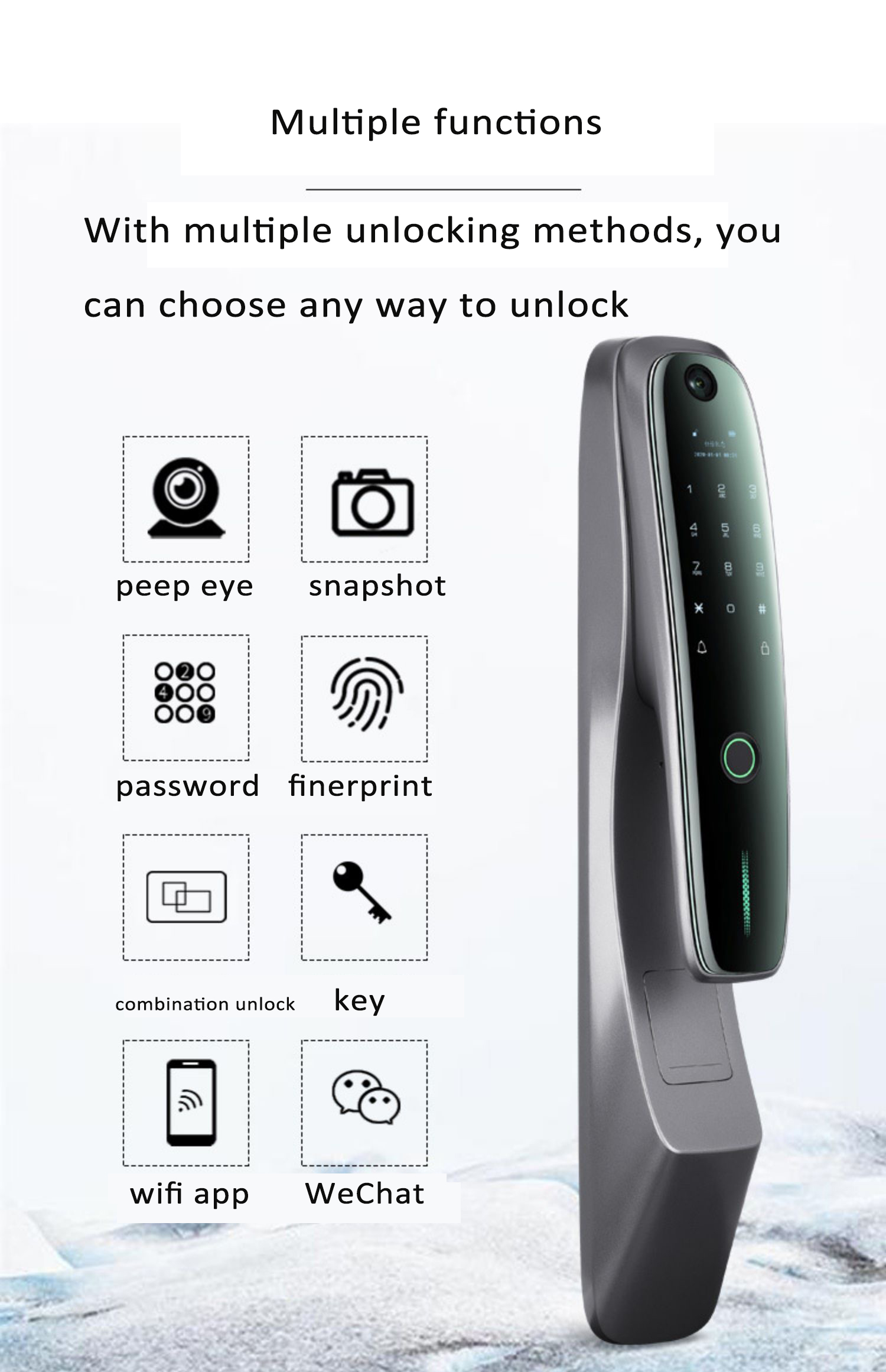 Digital Home Door Lock S918max Lock Password Card Biometric Smart Life Fingerprint Tuya App Wifi Lock