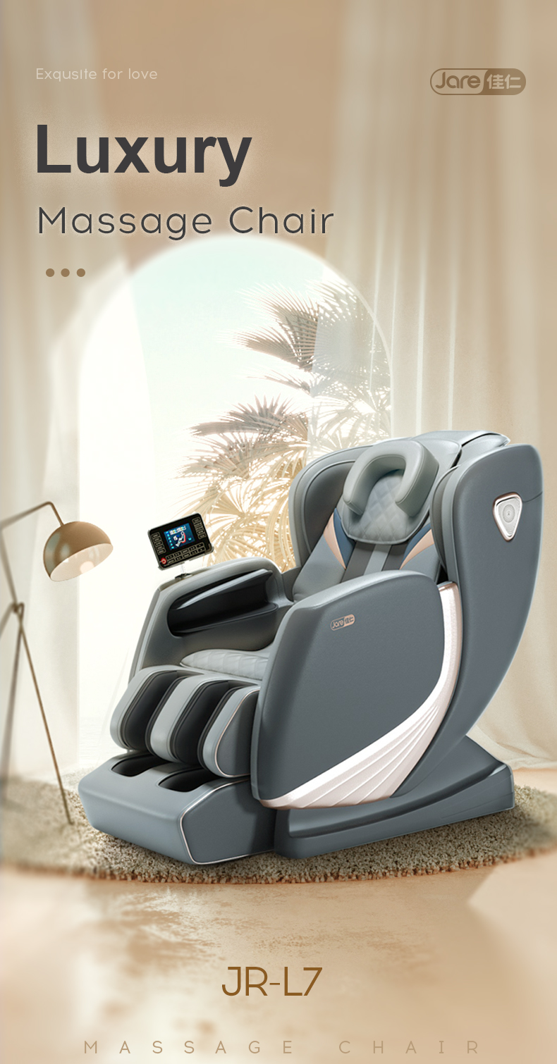 Jare L7 Display Lcd Remote Control Luxury 4D Foot Spa Factory Price Kneading Shiatsu Blue-Tooth Full Body Massage Chair