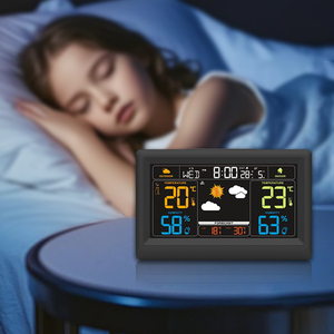 EMAF Outdoor Sensor Indoor <strong>Forecast</strong> Wifi Connect Electronic Temperature Humidity Monitor LCD Digital Weather Station Clock - Product Image 3