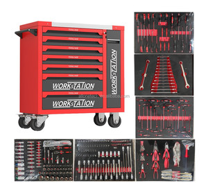 258件套重型金属钢7抽屉工具箱/箱/推车可定制工作台，用于存储车间使用原始设备制造商支持 - Product Image 2