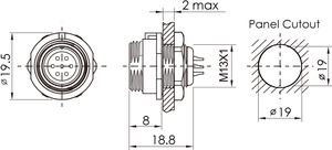 SP13 IP68 3ขาเชื่อมต่อกันน้ำแผงเมา Weipu 2 3 4 5ขาเชื่อมต่อการบิน - Product Image 5