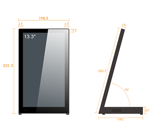 Taşınabilir 13.3 inç led reklam ekranı/tablet ekran kiosk/restoran ekran kartı - Product Image 4