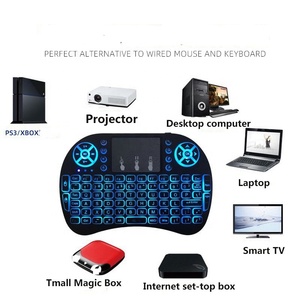 Barato ratón i8 + Teclado retroiluminado mini batería recargable inalámbrica Mini teclado 2,4G BT Air mouse teclado de mano táctil - Product Image 2
