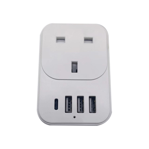 UK nach UK Internat ional Power Adapter Multifunktion aler AC-Ladegerät-Konvertierungs stecker mit 1 USB C-und 3 USB-Anschlüssen - Product Image 2