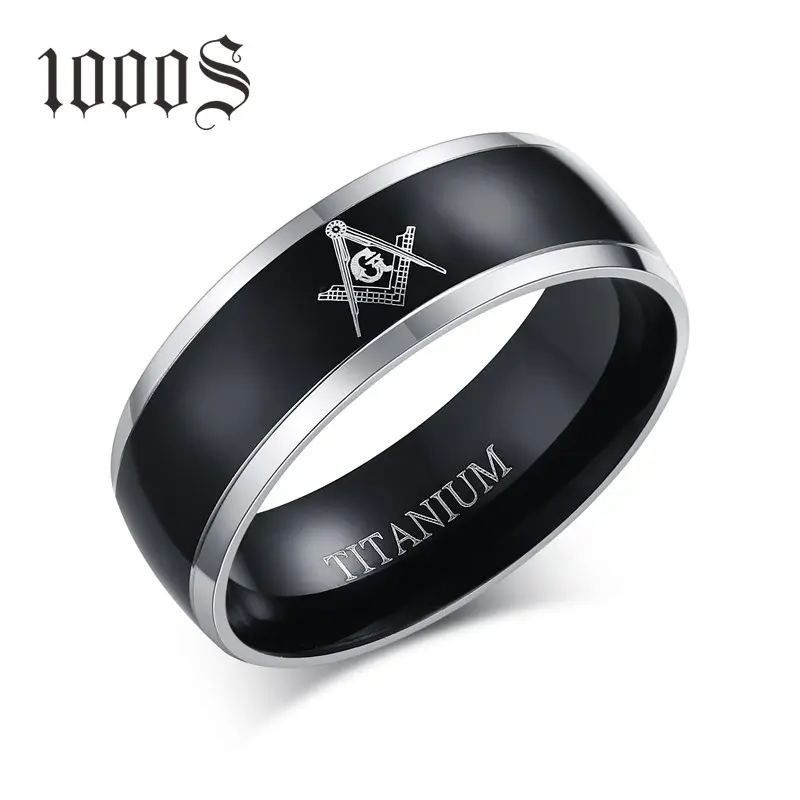 Wholesale Black Freemason Masonic Tungsten Carbide Rings Jewelry Wedding Men Ring Gift Rings