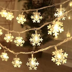 Nuevo diodo LED copo de nieve en forma de cadena de luz anillo de flores luz para adornos de luz de Navidad y decoraciones de Año Nuevo - Product Image 1