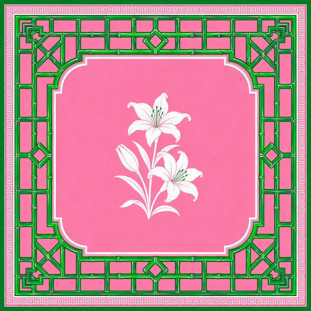 Bambou rose et vert