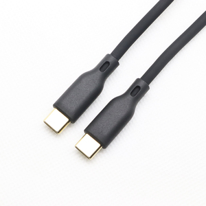 c型PD软硅胶充电电缆<span class=keywords><strong>usb</strong></span> c至c数据线黑色硅胶电缆60W 100W3A 5A