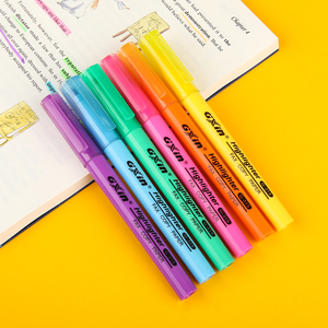 Punta de cincel multicolor Gxin con clip rotulador resaltador fluorescente para niños Juego de rotuladores personalizados de dibujo