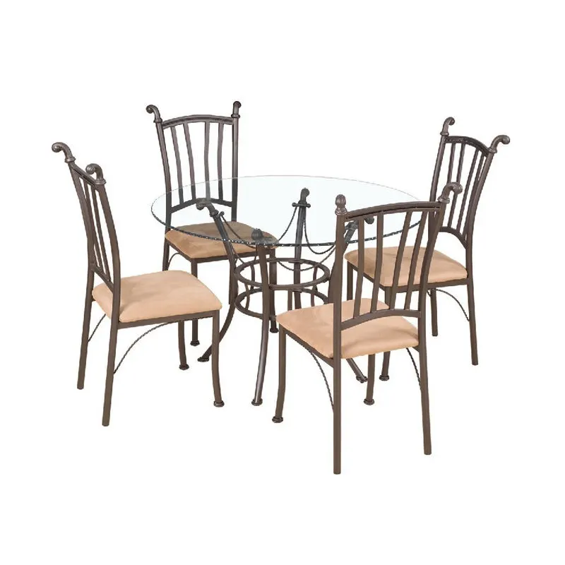 Customizable Elegant Round Tempered Glass Dining Table And Chairs Made In China