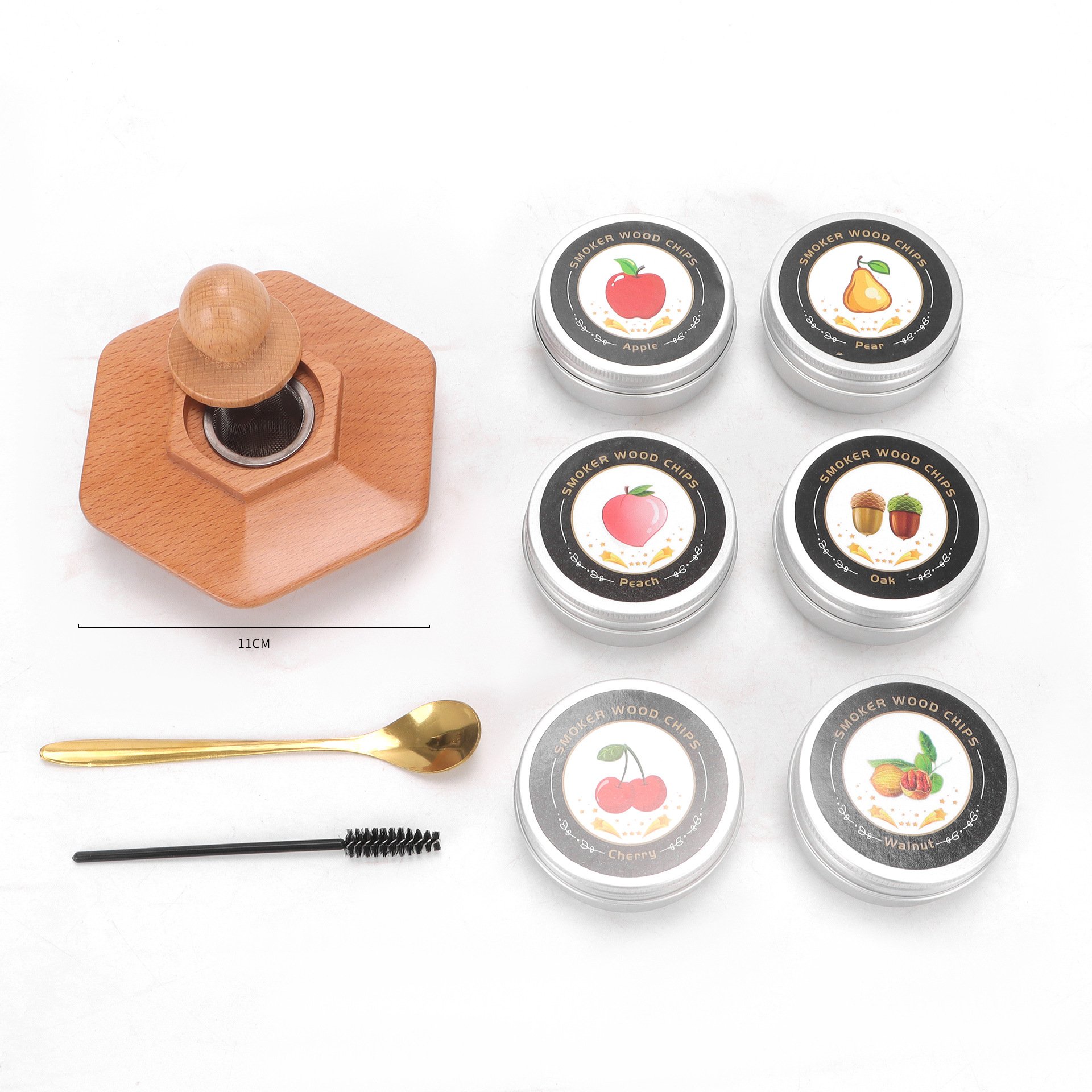Brown Simple-style hexagonal smoker-6-flavor set