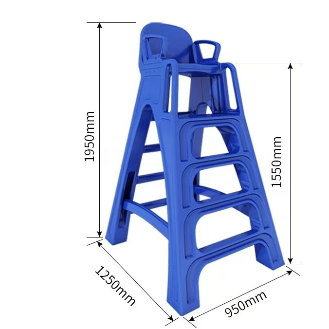 Chaise de sauveteur en plastique bleu